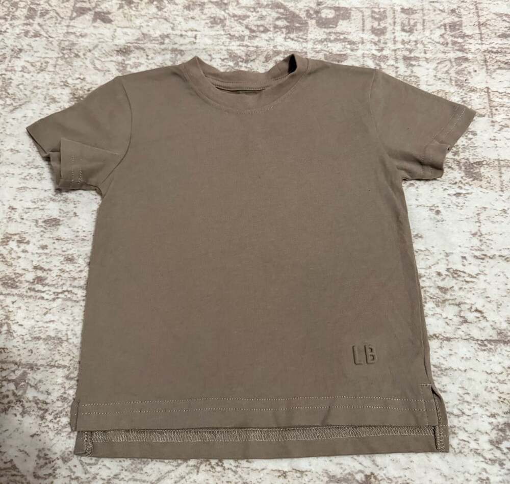 Little Bipsy Brown Elevated Tee with LB Logo size 18-24m
